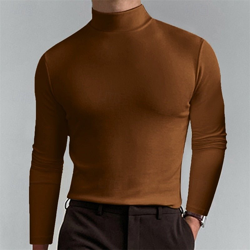 Mock-Neck Turtleneck Sweater | Refined Knit Fabric | Casual Wear - Satinni