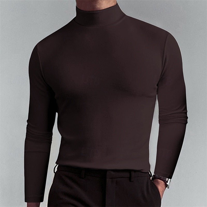 Mock-Neck Turtleneck Sweater | Refined Knit Fabric | Casual Wear - Satinni