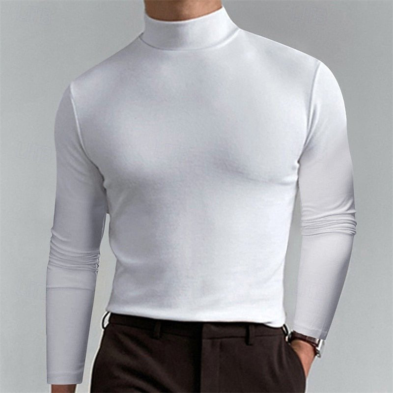Mock-Neck Turtleneck Sweater | Refined Knit Fabric | Casual Wear - Satinni