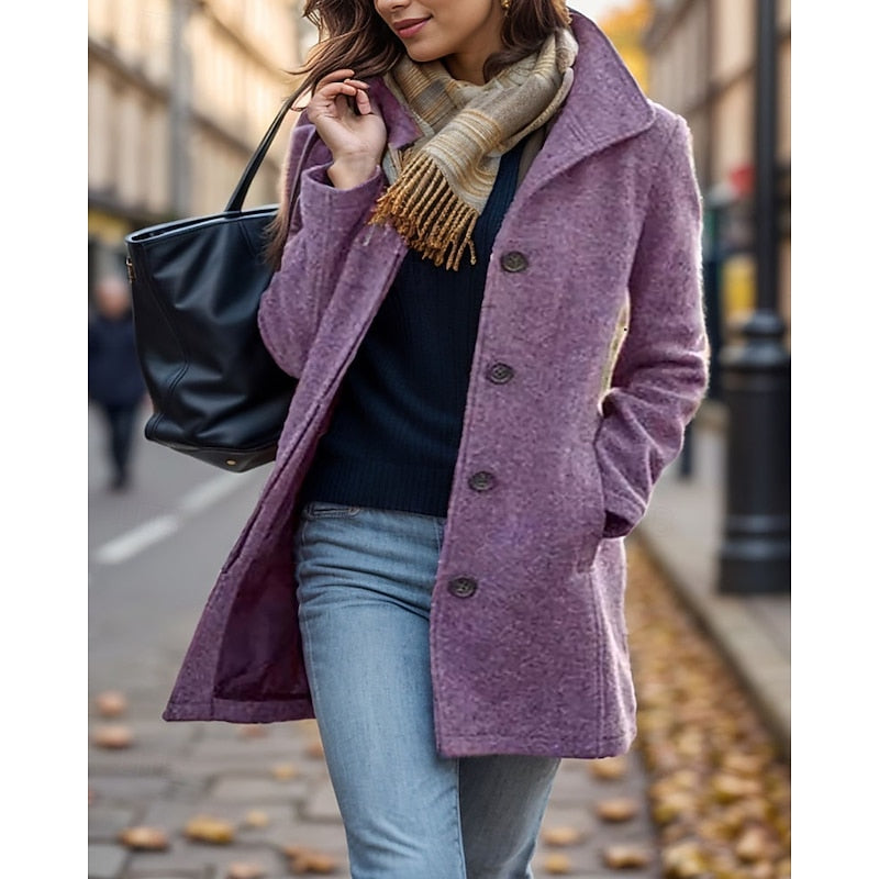 Timeless Turndown Collar Coat | Classic Design | Versatile Outerwear for Women