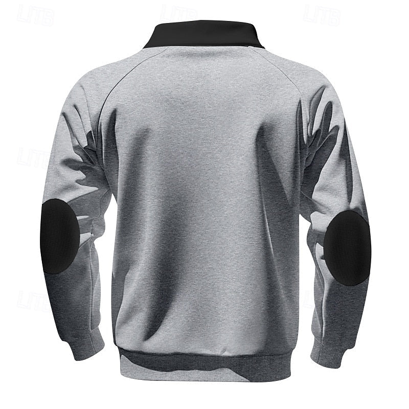 Quarter-Zip Color Block Pullover for Men | Soft Fabric | Casual Wear