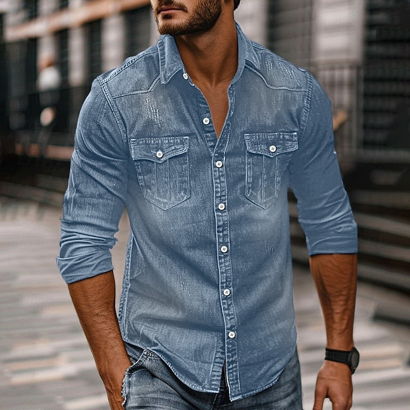 Rugged Button-Up Shirt for Outdoor Adventures - Durable Cotton Blend Fabric