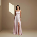 Pink satin dress - Satinni