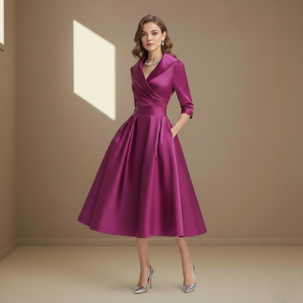 Pink satin dress - Satinni