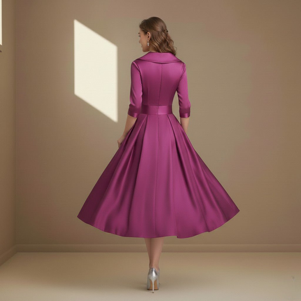 Pink satin dress - Satinni