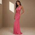 Pink satin dress - Satinni
