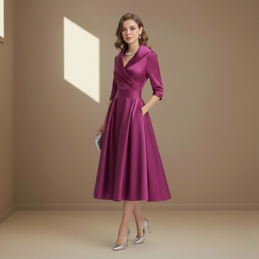 Pink satin dress - Satinni