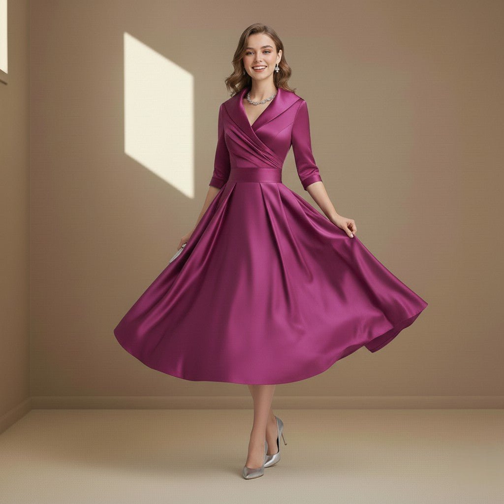 Pink satin dress - Satinni