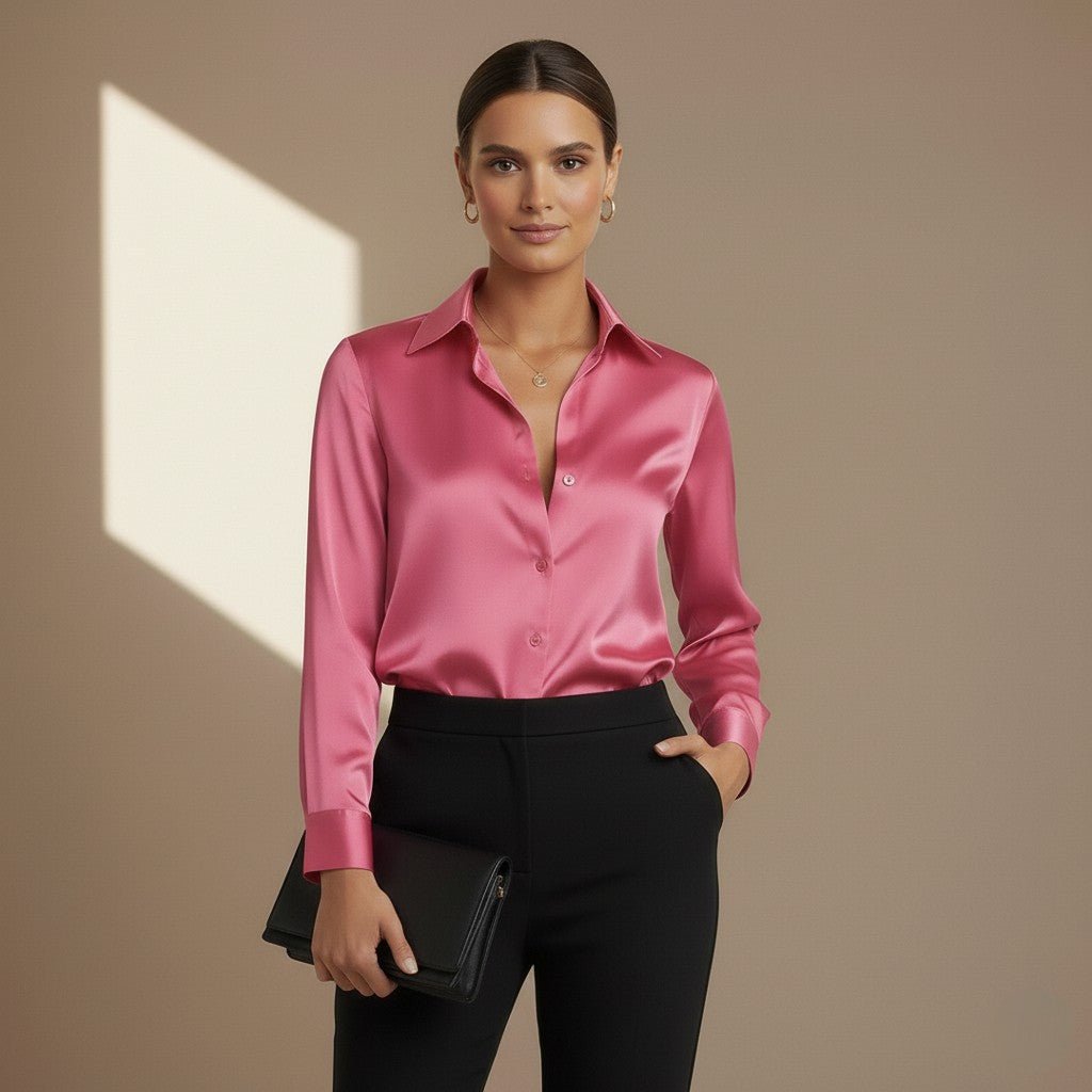Pink Satin Shirt - Satinni