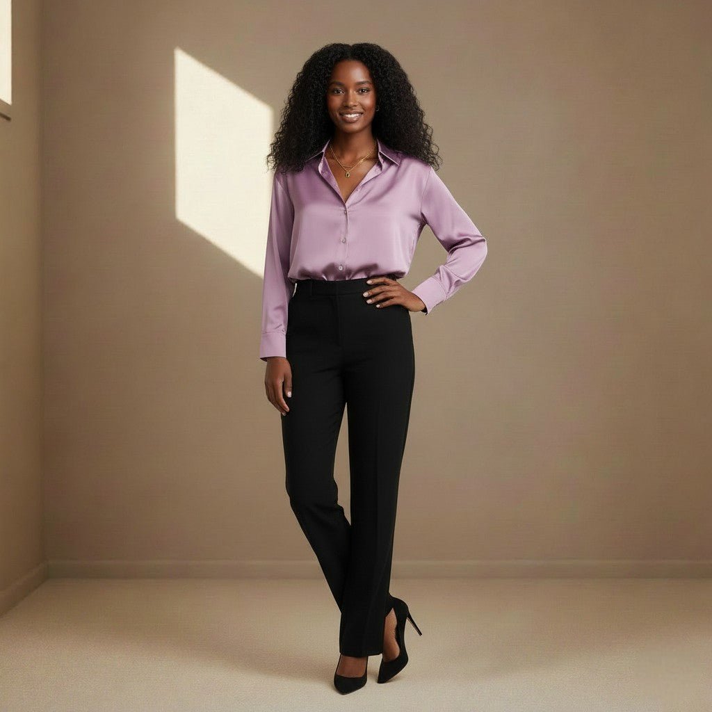 Purple Satin Shirt - Satinni