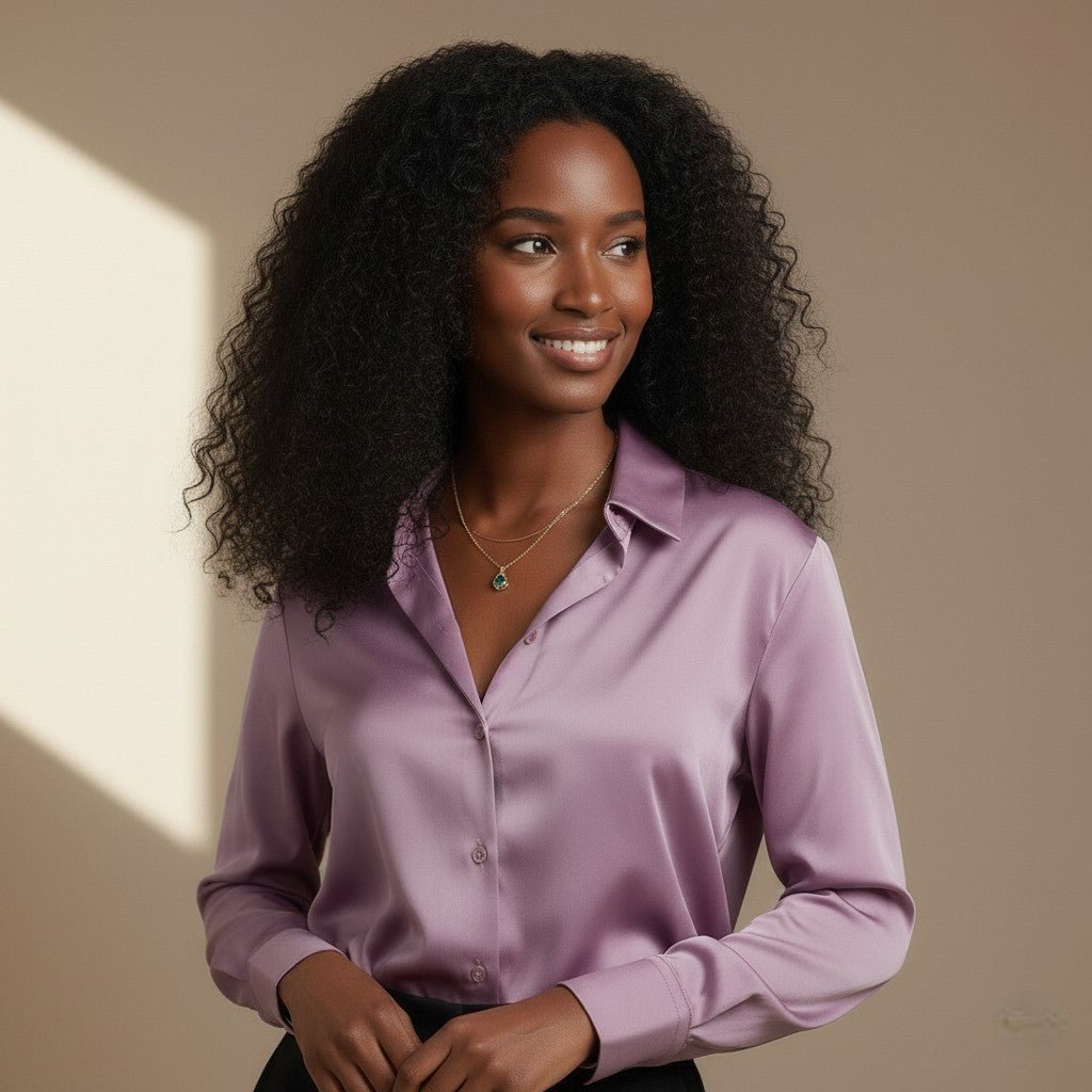 Purple Satin Shirt - Satinni