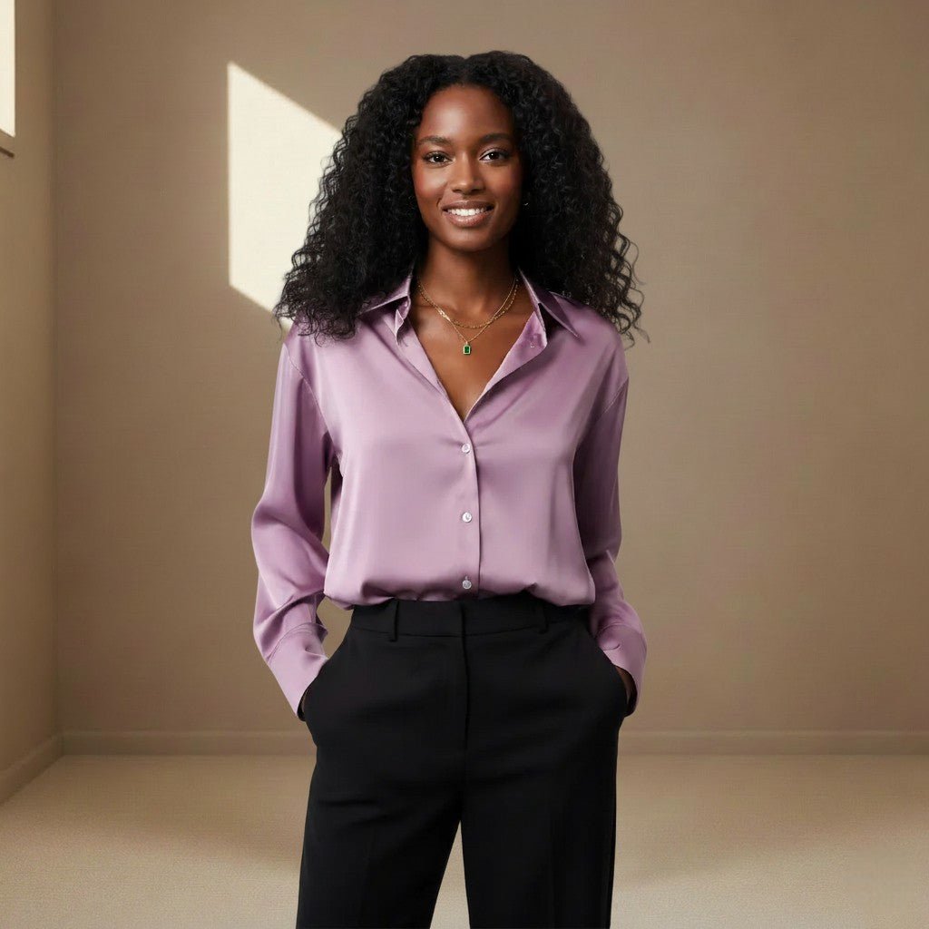 Purple Satin Shirt - Satinni
