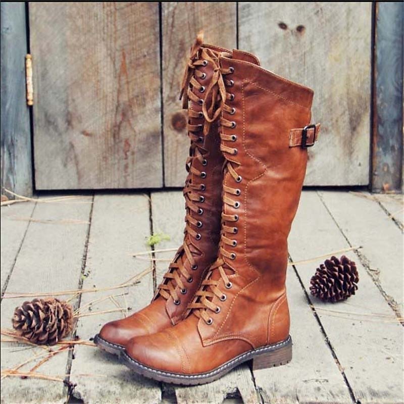 Tall Lace-Up Riding Boots | Durable Leather | Equestrian Footwear