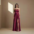 Red satin dress - Satinni