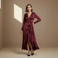 Red satin dress - Satinni