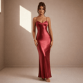 Red satin dress - Satinni