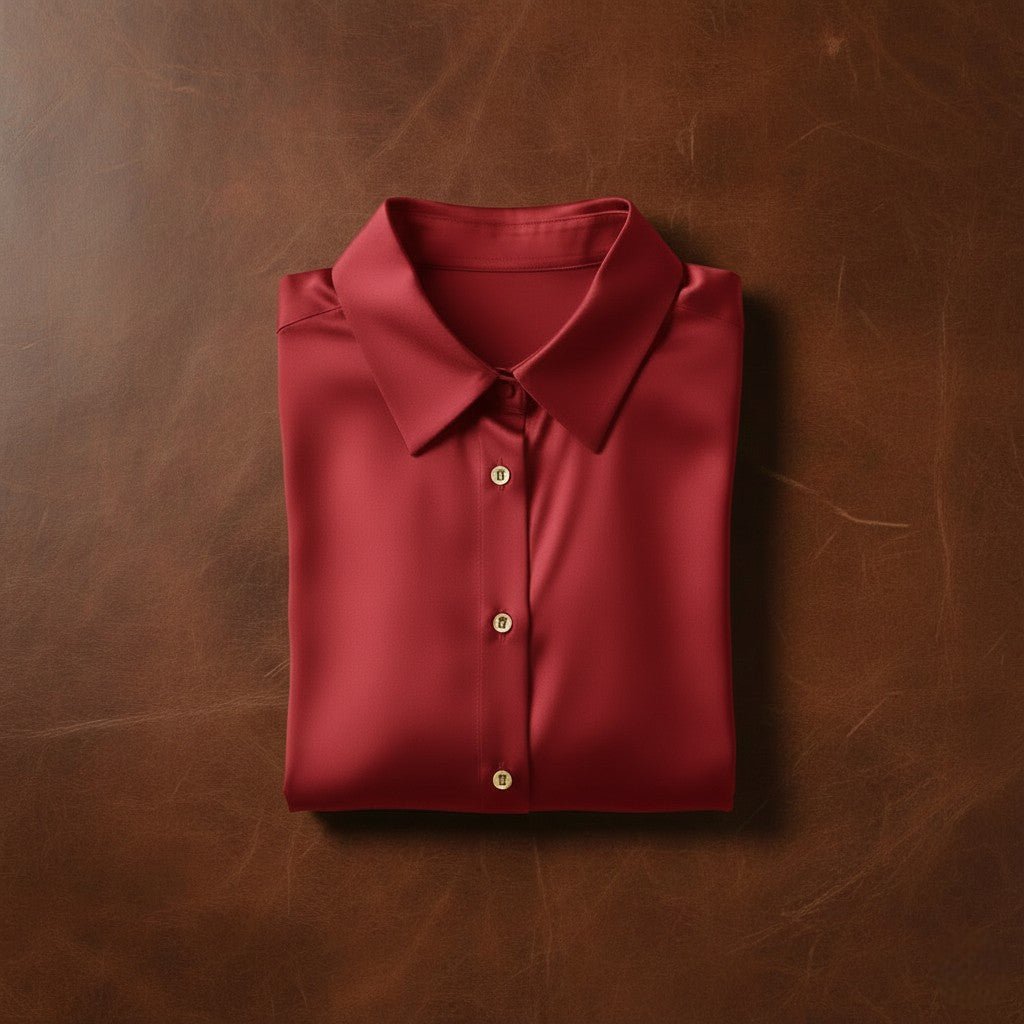 Red Satin Shirt - Satinni