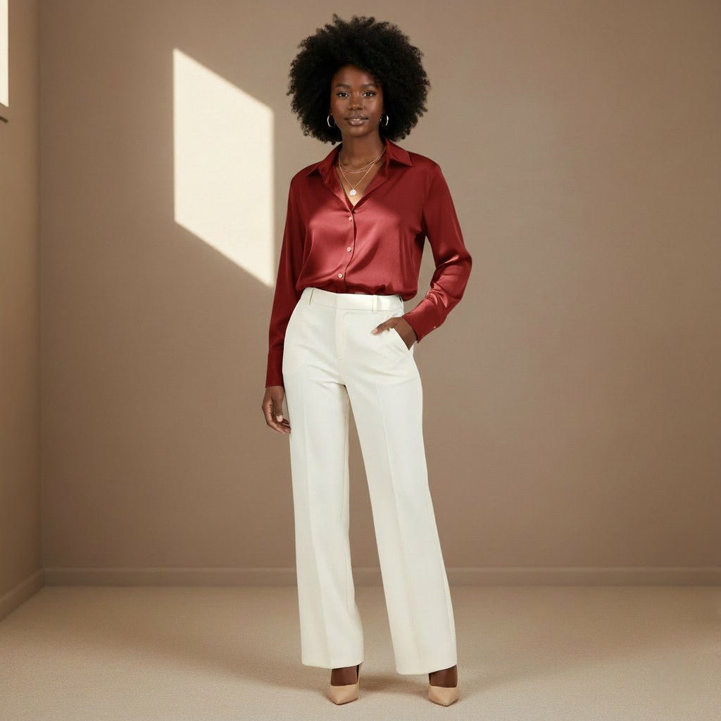 Red Satin Shirt - Satinni