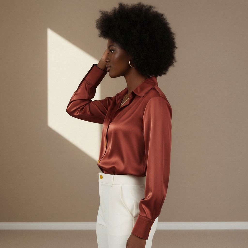 Red Satin Shirt - Satinni