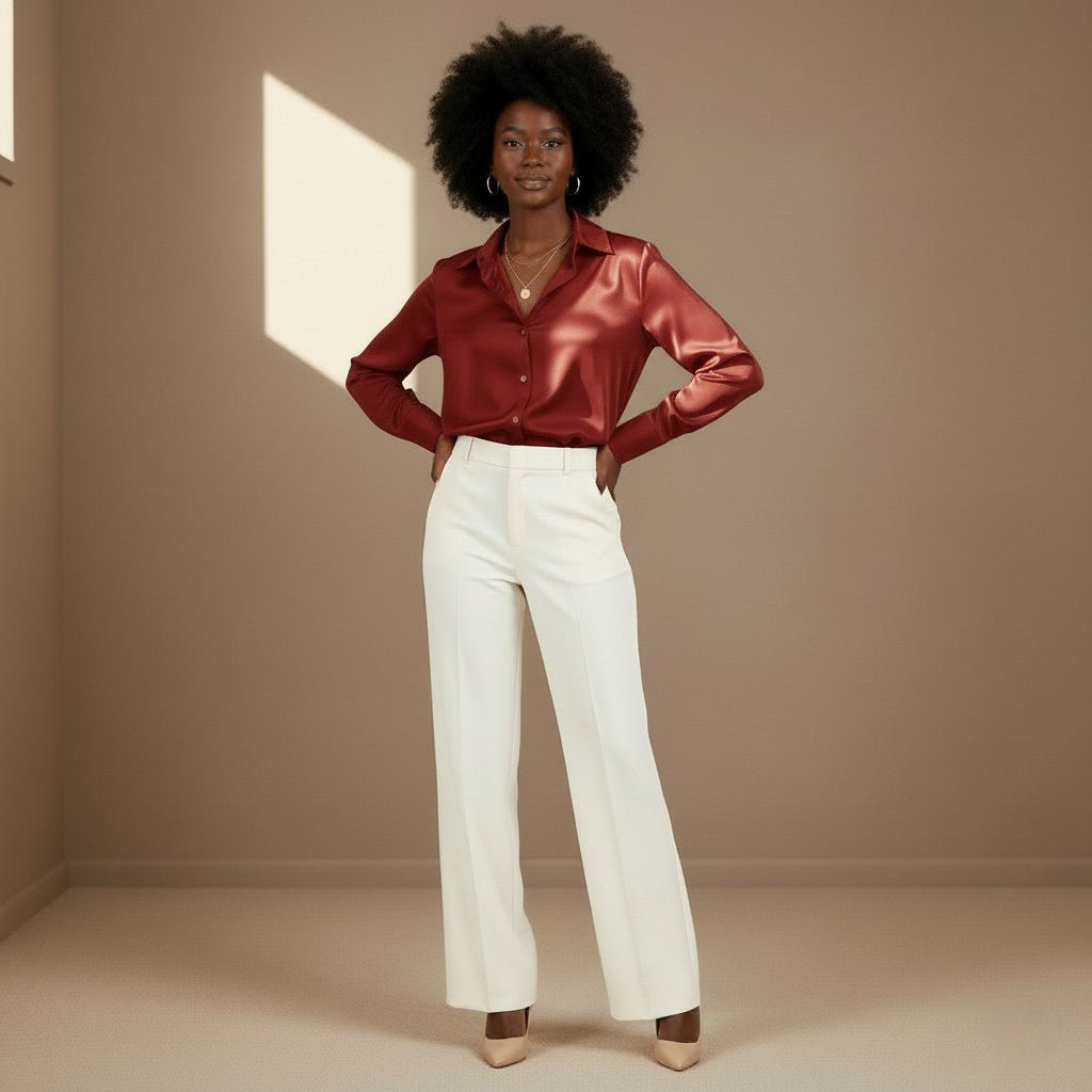 Red Satin Shirt - Satinni