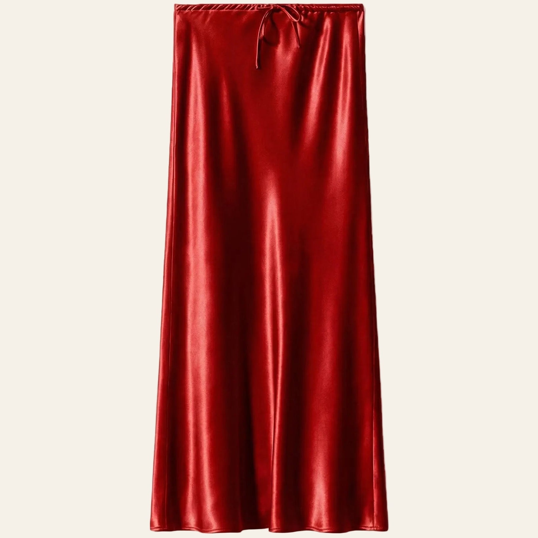 Red Satin Skirt - Satinni