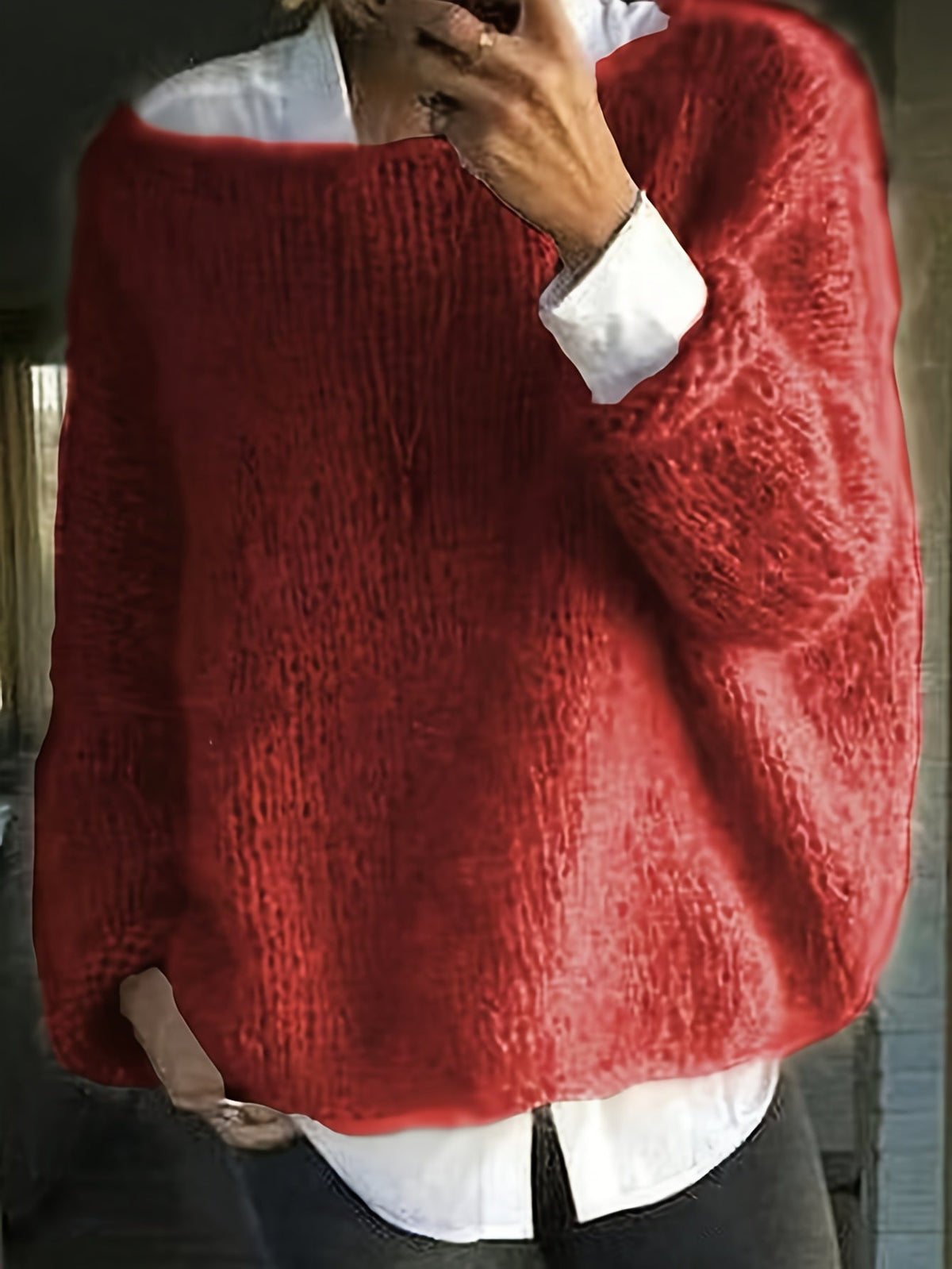 Relaxed Crew Neck Sweater for Women - Soft Knit Casual Pullover - Satinni