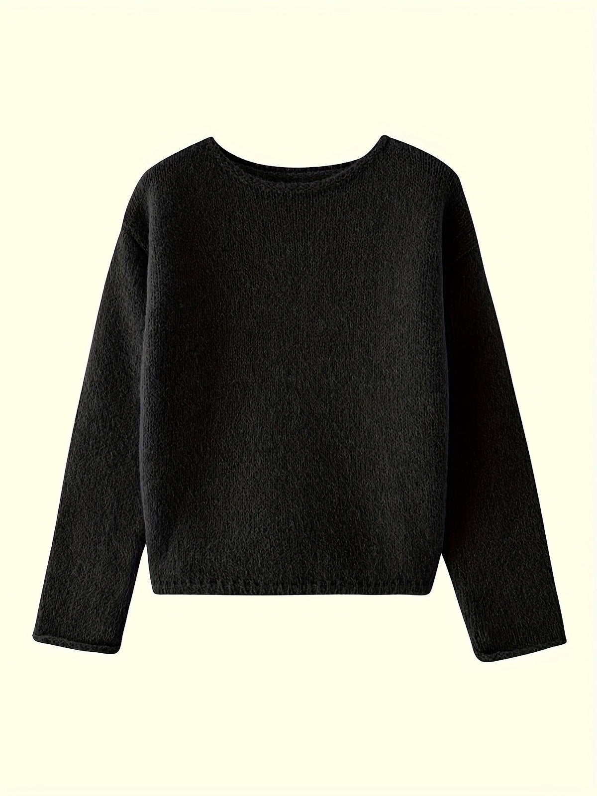 Relaxed Crew Neck Sweater for Women - Soft Knit Casual Pullover - Satinni