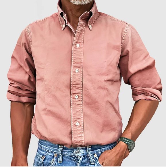 Classic Cotton Button-Down Shirt for Men - Versatile Casual or Office Wear