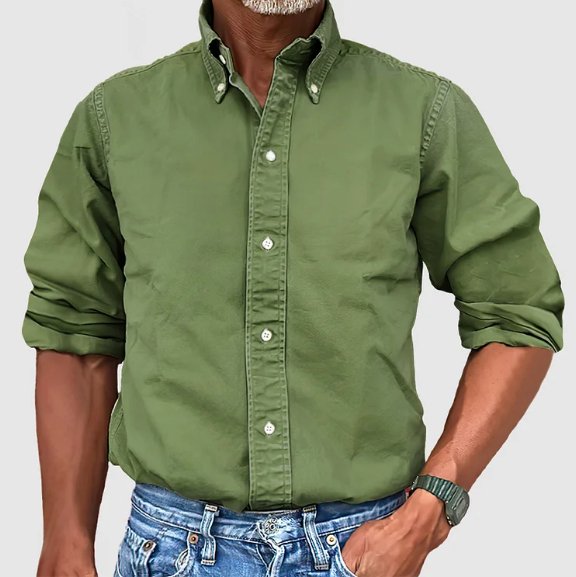 Classic Cotton Button-Down Shirt for Men - Versatile Casual or Office Wear