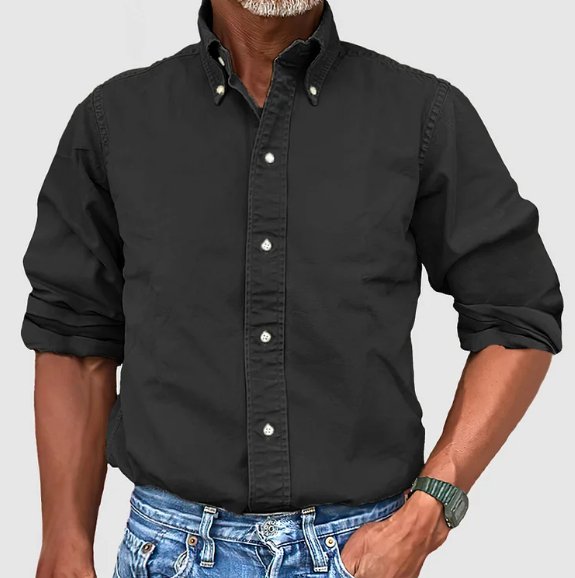 Classic Cotton Button-Down Shirt for Men - Versatile Casual or Office Wear