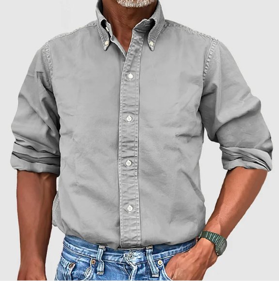 Classic Cotton Button-Down Shirt for Men - Versatile Casual or Office Wear