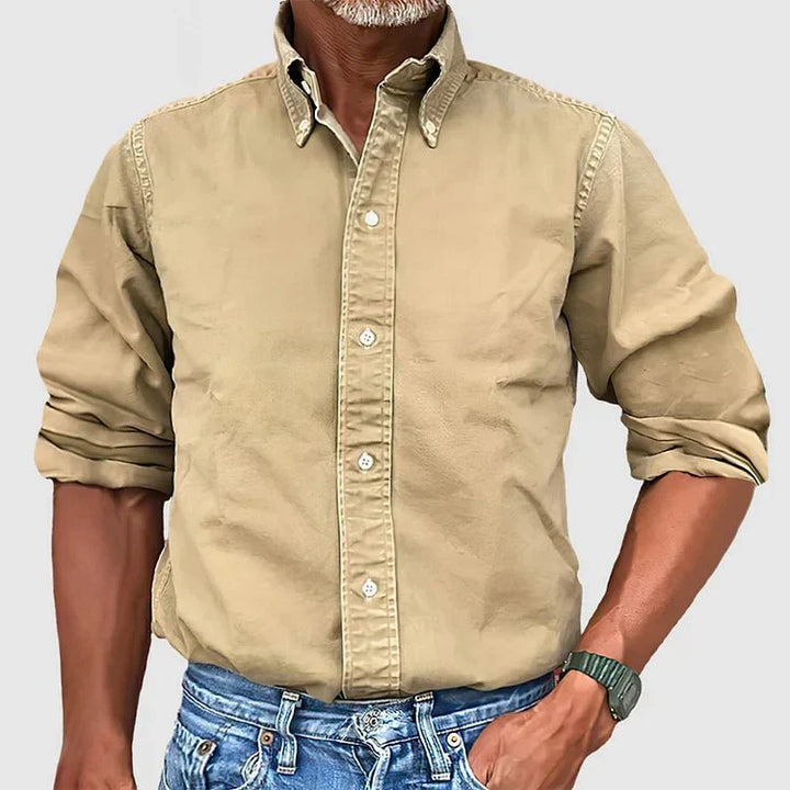 Classic Cotton Button-Down Shirt for Men - Versatile Casual or Office Wear
