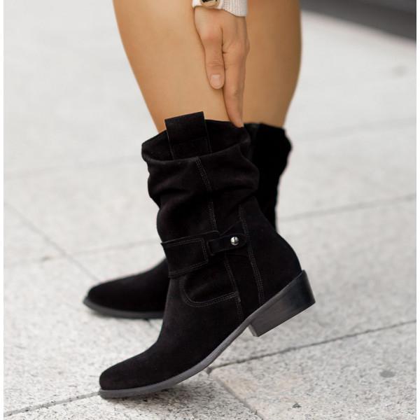 Slouchy Mid-Calf Boots for Women | Soft Material | Casual Everyday Wear - Satinni
