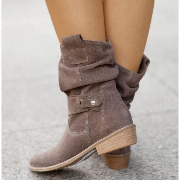 Slouchy Mid-Calf Boots for Women | Soft Material | Casual Everyday Wear - Satinni