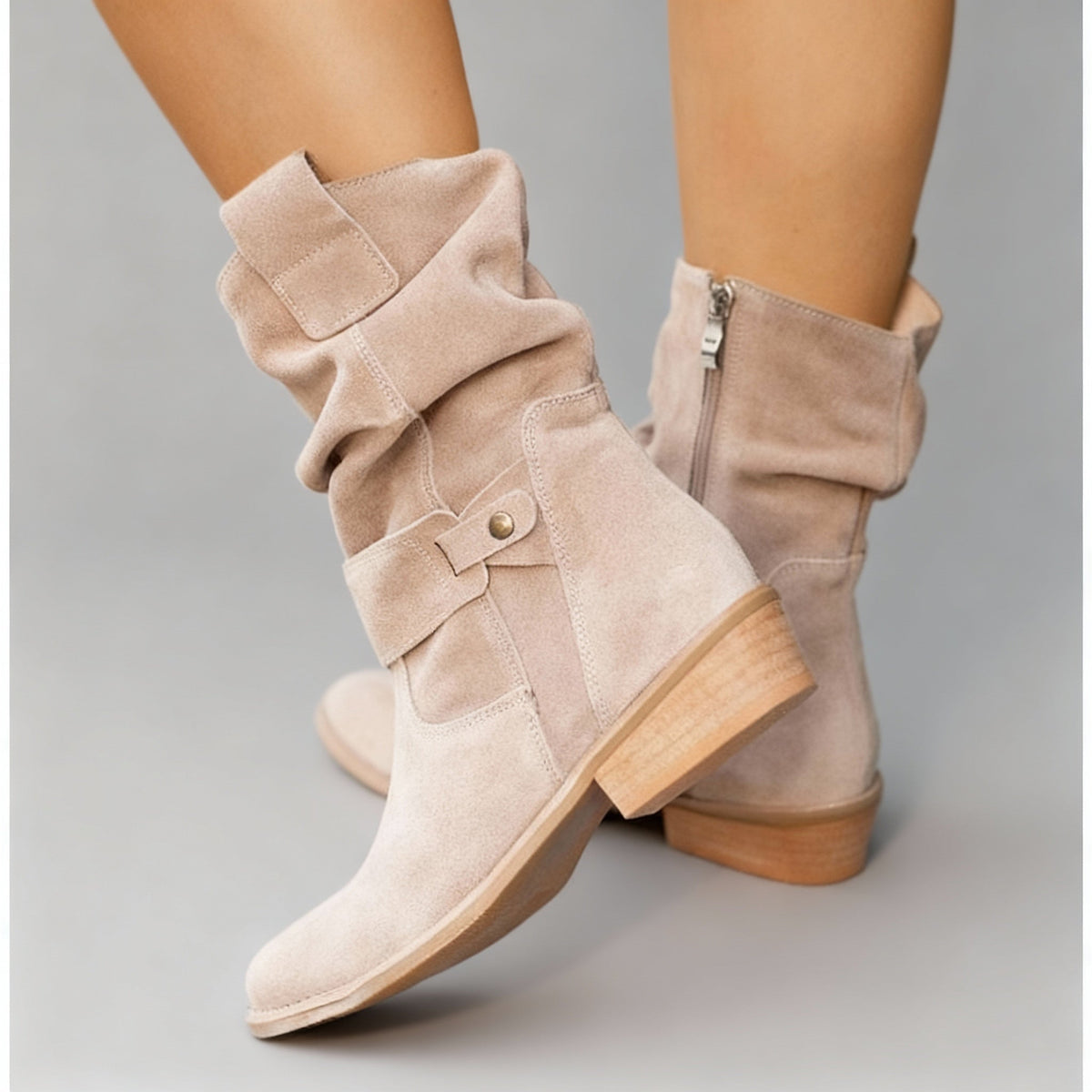 Slouchy Mid-Calf Boots for Women | Soft Material | Casual Everyday Wear - Satinni