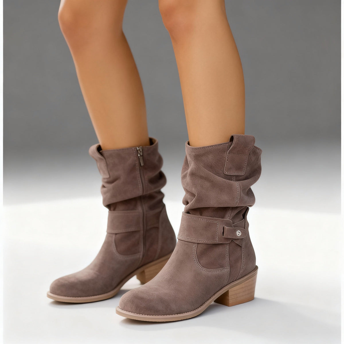 Slouchy Mid-Calf Boots for Women | Soft Material | Casual Everyday Wear - Satinni