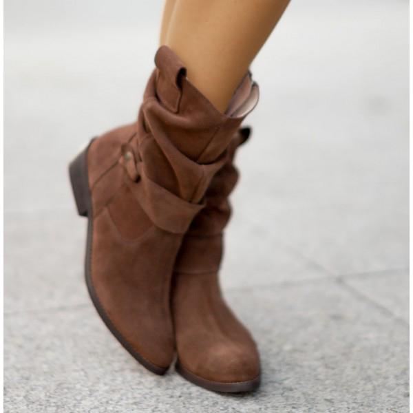 Slouchy Mid-Calf Boots for Women | Soft Material | Casual Everyday Wear - Satinni