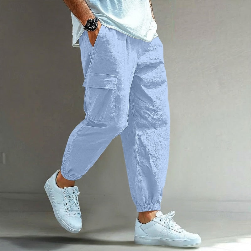Relaxed Fit Cotton Cargo Pants for Casual Wear and Outdoor Activities
