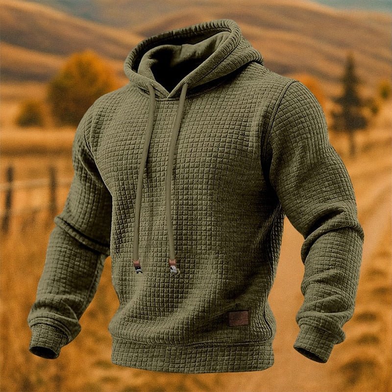Textured Pullover Hoodie for Men | Cozy Casual Wear in Soft Fabric - Satinni