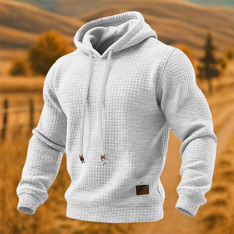 Textured Pullover Hoodie for Men | Cozy Casual Wear in Soft Fabric - Satinni