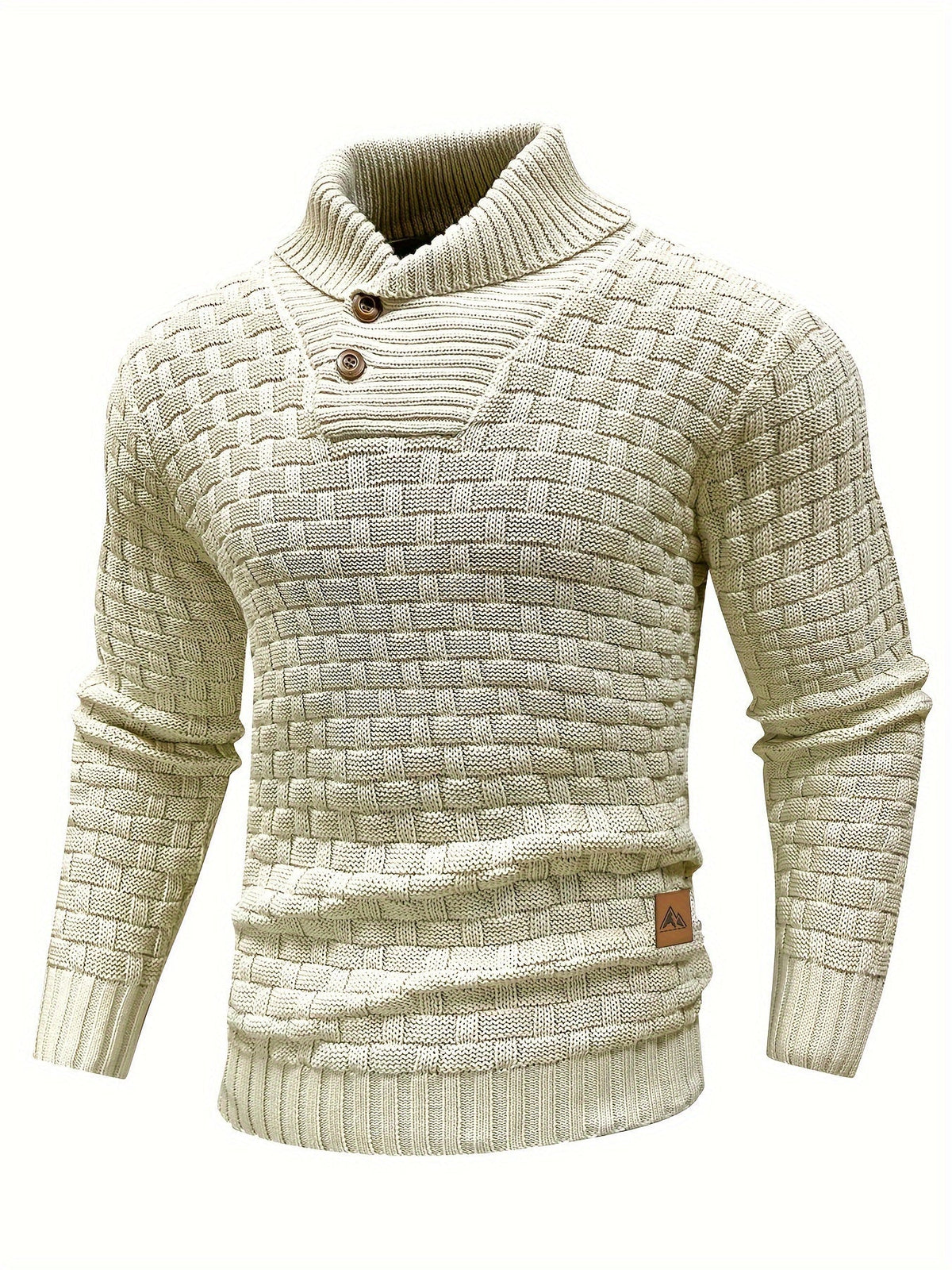Textured Shawl-Collar Sweater for Men | Cozy Knitwear for Casual Wear - Satinni