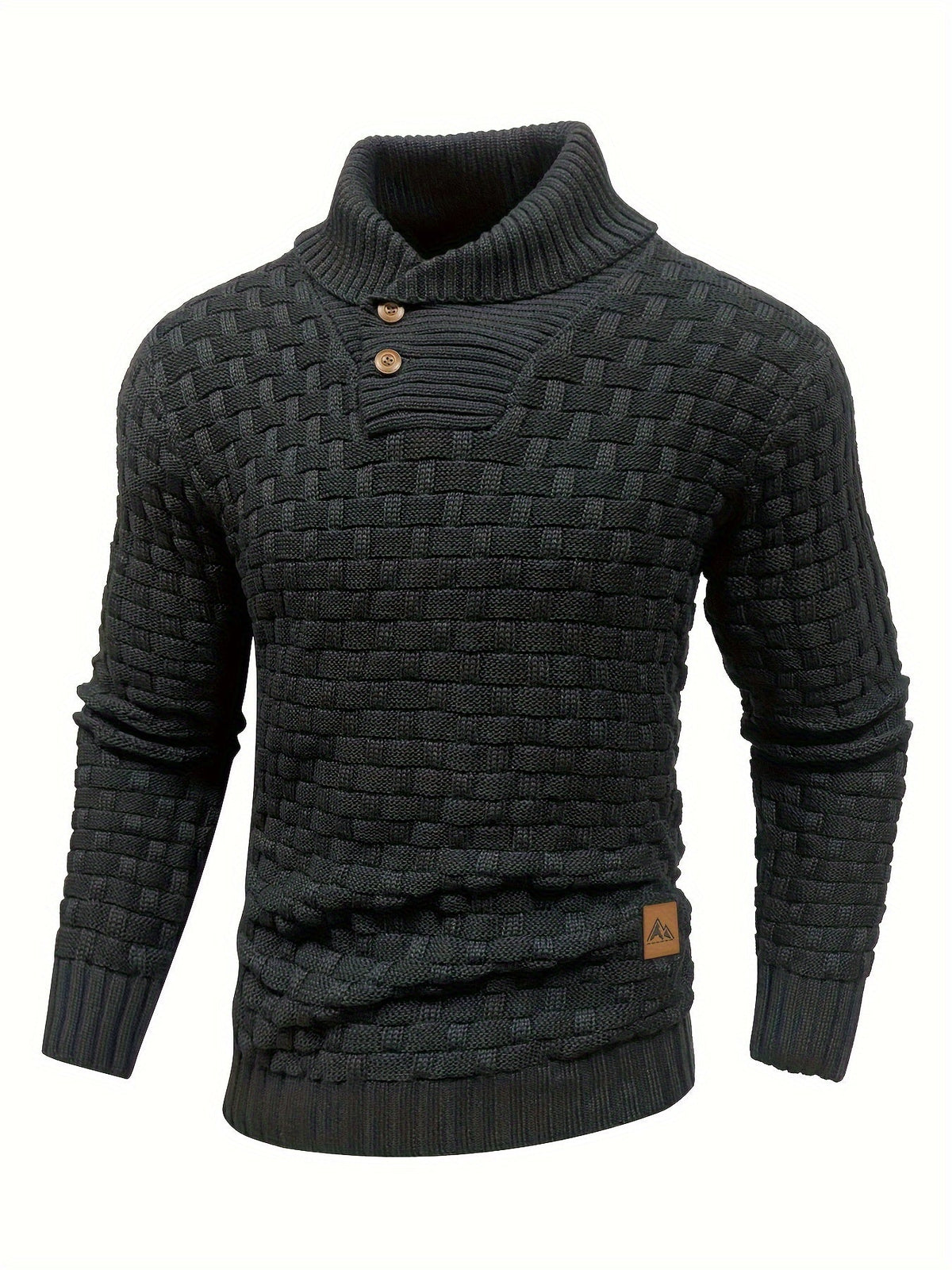 Textured Shawl-Collar Sweater for Men | Cozy Knitwear for Casual Wear - Satinni
