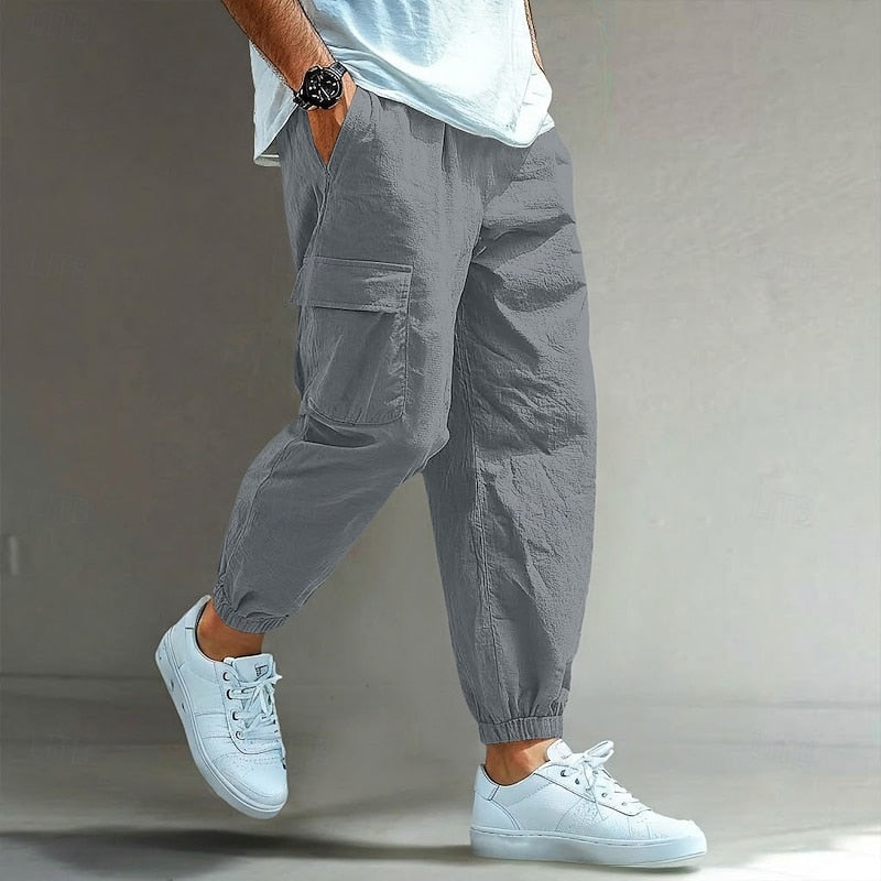 Relaxed Fit Cotton Cargo Pants for Casual Wear and Outdoor Activities