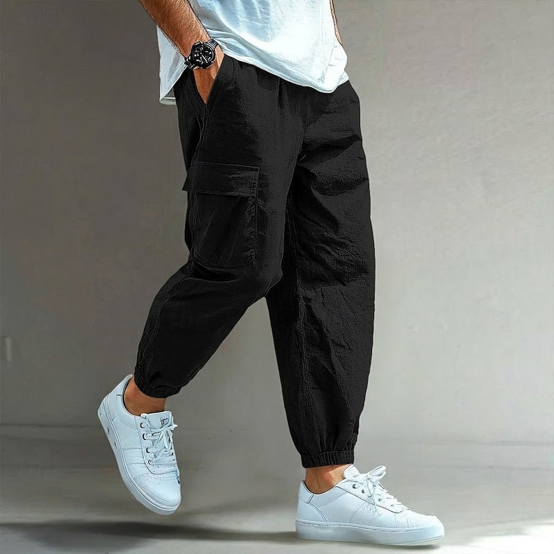 Relaxed Fit Cotton Cargo Pants for Casual Wear and Outdoor Activities