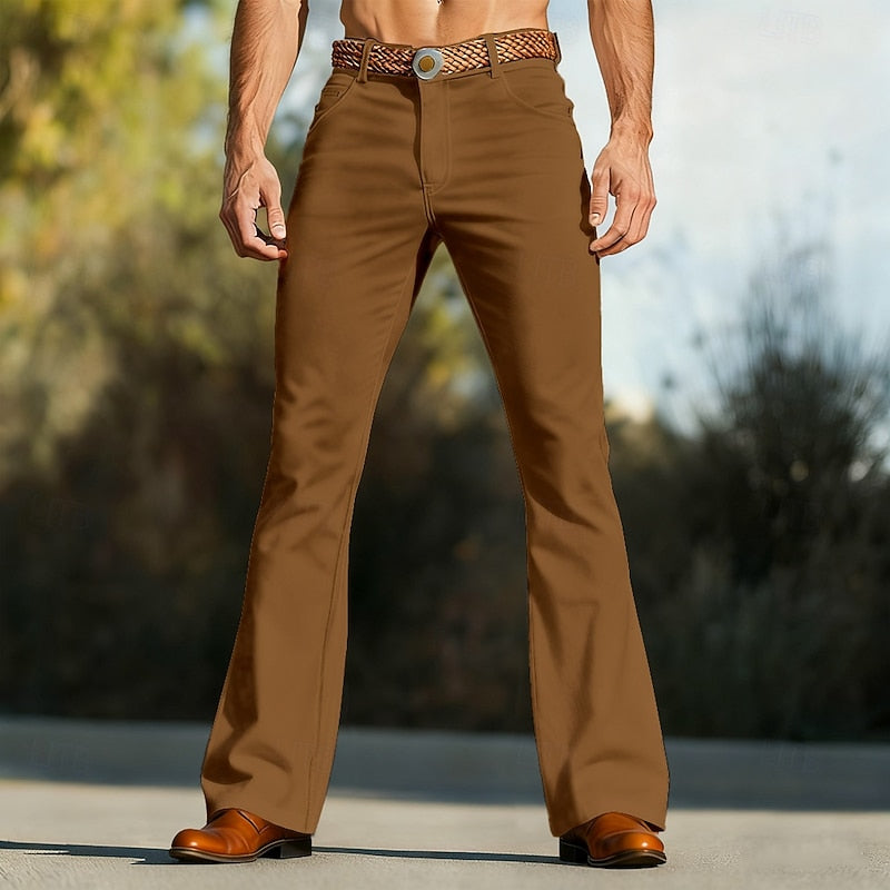 Retro Flared Trousers in Soft Fabric for Casual or Dressy Outfits