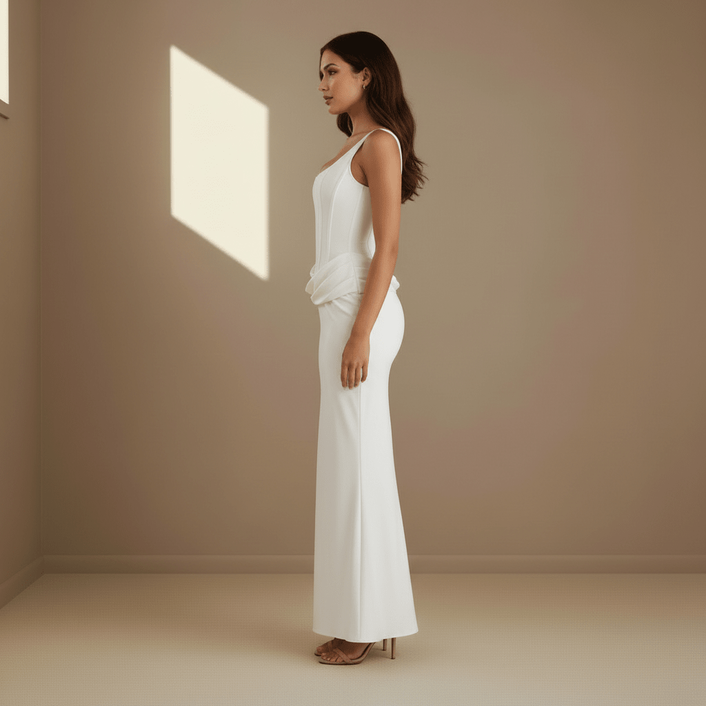 White corset satin dress - Satinni