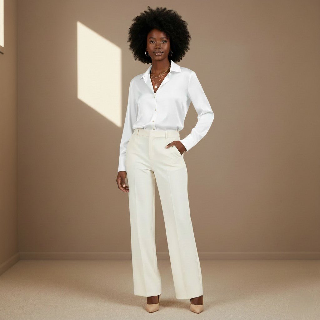 White Satin Shirt - Satinni