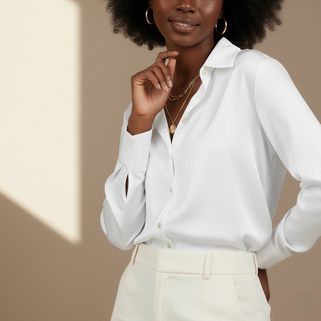 White Satin Shirt - Satinni