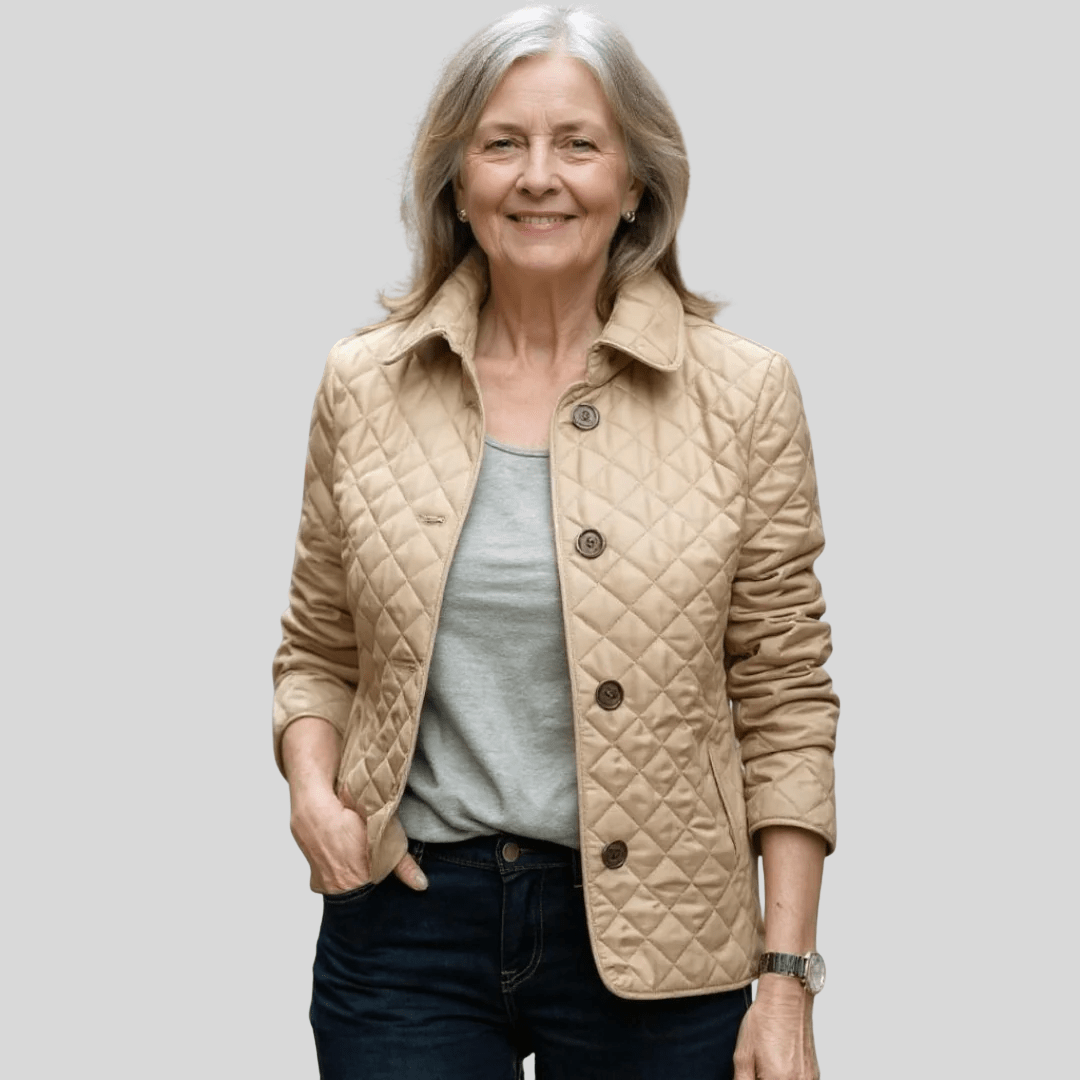 Women's Lightweight Quilted Winter Jacket with Lapel Collar - Satinni