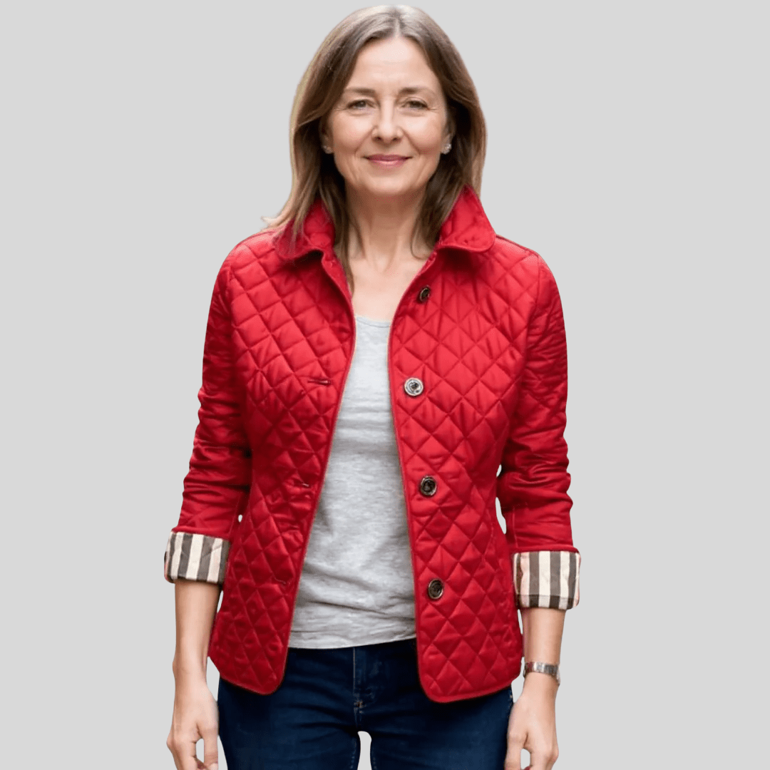 Women's Lightweight Quilted Winter Jacket with Lapel Collar - Satinni